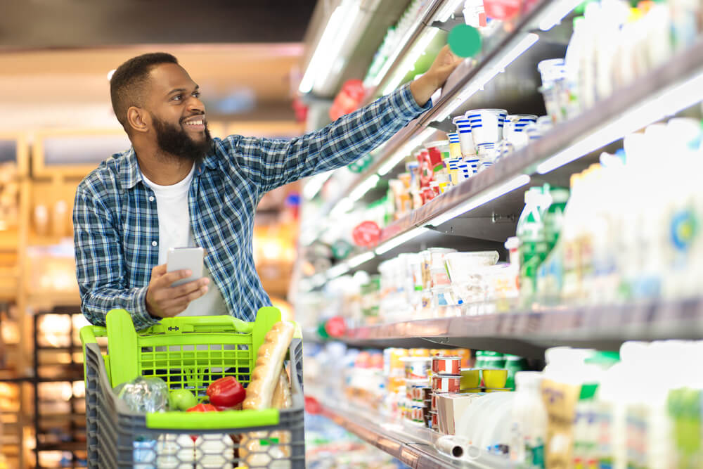 A man shopping at one of the grocery stores in Panama City Beach.